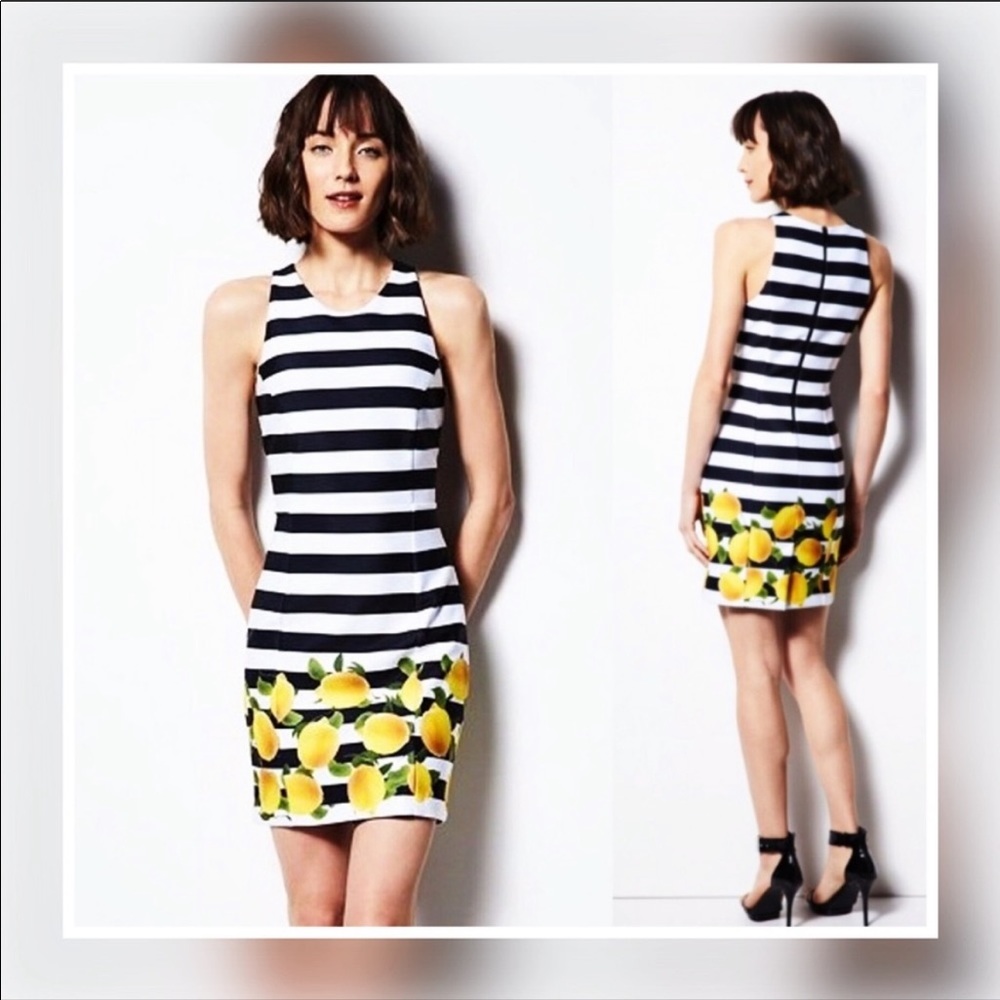💥Make An Offer💥 Milly Racerback Bodycon Striped Lemon Dress